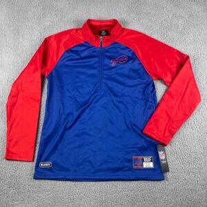 NFL Team Apparel Men's Buffalo Bills Performance 1/2 Zip LS Pullover Top